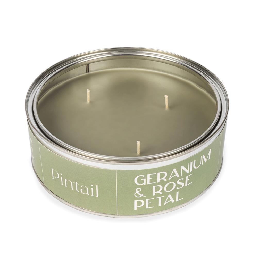 Pintail Candles Geranium & Rose Petal Triple Wick Tin Candle Extra Image 2
